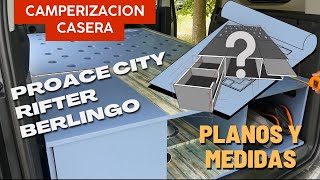 🛠Medidas MUEBLE CAMPER Proace City Rifter Berlingo Combo CAMPERIZACION CASERA FACIL DIY FLIPFLOP [upl. by Hibbert]