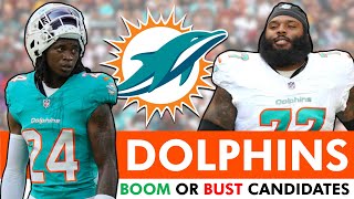 5 BOOM Or BUST Players On The Miami Dolphins Led By Braxton Berrios amp Cam Smith [upl. by Madanhoj]