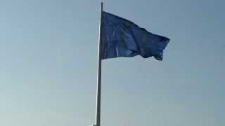 European Union Flag  flying over the Reichstag Building in Berlin Germany [upl. by Anirol]