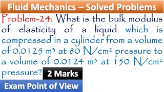 Determine the bulkmodulus of elasticity  fluidmechanics Tamil  ooruvathuarivu [upl. by Moriyama172]