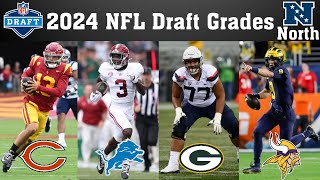 2024 NFL Draft Grades  NFC North  Bears GOAT QB Vikings get their guy Lions build CB room [upl. by Banwell]