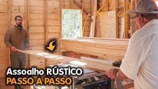 Como fizemos assoalho de madeira rústico e barato FAMÍLIA X PRIMITIVE DIY CASADEMADEIRA [upl. by Iglesias]