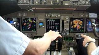 KLM Boeing 747 take off Hong Kong cockpit view [upl. by Eiramanad]