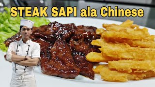 Steak sapi ala Chinese style restaurant bintang lima  ala nanang kitchen [upl. by Hicks450]