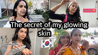 🇰🇷My glowy skincare routine✨  trendy Korean Skincare 🌻 [upl. by Darin]