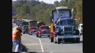 Vintage Heavy Haul Trucks move Edaville Railroad equipment to Maine 09191993 [upl. by Assener]