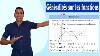 généralités sur les fonctions 1 bac exercices  resolution graphique equation et inequation fonction [upl. by Dyol]