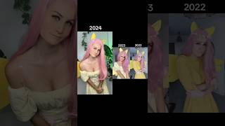 My Fluttershy cosplay in different year 😌 mlp cosplay [upl. by Annehs]