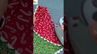 ⬆️Watch Full Tutorial  DIY Reversible Christmas Tree Napkins sewing diycrafts [upl. by Noirad]