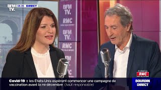 Marlène Schiappa face à JeanJacques Bourdin sur RMC et BFMTV [upl. by Kaz141]