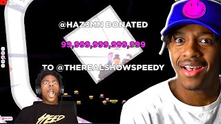 IShowSpeed Gets Donated 30000000 Robux By Hazem [upl. by Yrot]