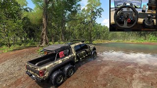 Hennessey Velociraptor 6x6  Realistic offroading  Forza Horizon 5 steering wheel  shifter [upl. by Gustavo]