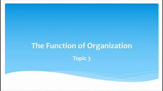 The Function of Organizing in PPM [upl. by Borlow449]