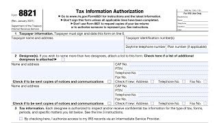 IRS Form 8821 walkthrough Tax Information Authorization [upl. by Fischer]