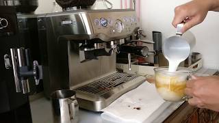 Making latte on Breville Barista Express [upl. by Leoy303]