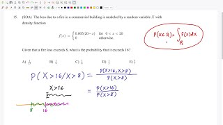 SoA Exam P Probabilidad S4E15 Seguro contra incendio [upl. by Ailesor]