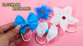 surgical mask reuse ideahair band and bracelet using use and throw mask Flower with mask [upl. by Odnam]