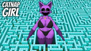 I found a CATNAP GIRL inside DIAMOND MAZE in Minecraft  Whats INSIDE the BIGGEST DIAMOND MAZE [upl. by Ecnerret437]