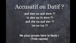 Accusatif ou Datif  Ne plus jamais faire la faute   Allemand Locatif directif [upl. by Sessilu]