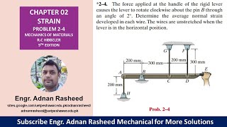 24 Chapter 2  Strain  Mechanics of Materials by RC Hibbeler [upl. by Emmeline433]