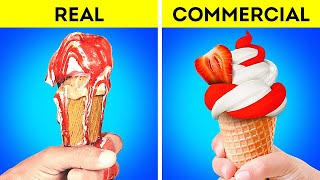 FOOD IN COMMERCIALS vs IN REAL LIFE  Commercial Tricks and Photo Hacks [upl. by Odo764]