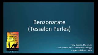 CC How to Pronounce benzonatate Tessalon Perles Backbuilding Pharmacology [upl. by Glori]