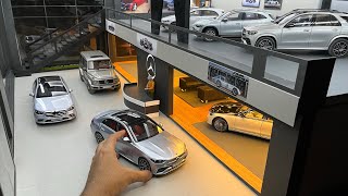 Mega MercedesBenz Car Collection 118 Scale  Mercedes Dealership Diorama  Diecast Model Cars [upl. by Wilda]