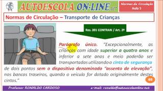 22 NORMAS DE CIRCULAÇÃO  Motocicletas Transporte de Crianças Classificação Vias [upl. by Edmead663]