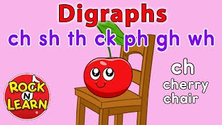 Digraphs  ch sh th ck ph gh wh  Rock N Learn Phonics Songs [upl. by Nebuer]