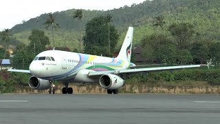 Very close action spotting at Ko Samui Airport  view from the runway end [upl. by Pravit863]