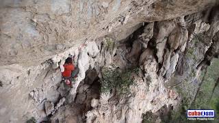 Climbing in Viñales Cuba  El Cosa on Esplendido  033v01 [upl. by Morocco]