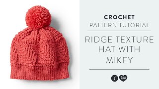 Crochet Hat with Pom Poms Tutorial  Ridge Texture Hat With Mikey of The Crochet Crowd [upl. by Gniy108]