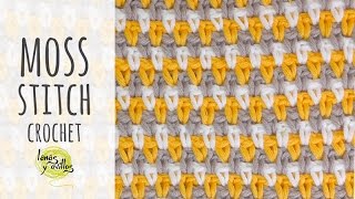 Tutorial Crochet Moss Stitch [upl. by Eisdnil]