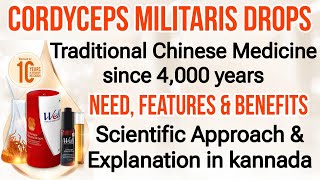 Modicare Well Cordyceps Militaris Drops  Features amp Benefits in Kannada  Global Wellness Trend [upl. by Atiuqat]