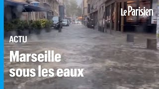 Marseille frappée par des pluies torrentielles le VieuxPort noyé sous les eaux [upl. by Crandall]