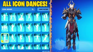 ALL ICON SERIES DANCES amp EMOTES IN FORTNITE 64 [upl. by Eleazar609]