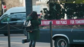 A truck with black sunflowers patrols DC for Ukraine [upl. by Annaerda]