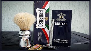 💈💙 Proraso Blue Protective Shaving Cream Brutal Grand Aftershave Lotion King C Gillette Razor 💙💈 [upl. by Mccreary]