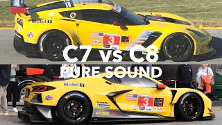 Corvette C7R vs C8R  Pure Sound  Speed Is Beautiful [upl. by Wayne669]