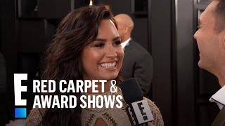 Demi Lovato Spills on 1st Grammy Nomination for quotConfidentquot  E Red Carpet amp Award Shows [upl. by Annalla998]