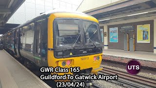 GWR Class 165 Journey Through The Surrey Hills Guildford To Gatwick Airport 230424 [upl. by Abelard774]