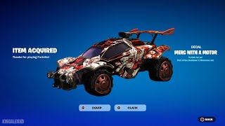 How To Get the Deadpool  Wolverine Merc with A Motor Decal FREE In Fortnite Rocket League Car [upl. by Ebby]