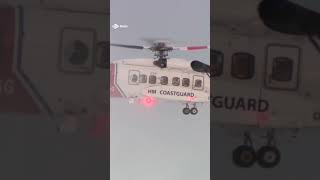 Watch HM Coastguard helicopter landing amid heavy snow news stvnews weather snow helicopter [upl. by Eidnarb]