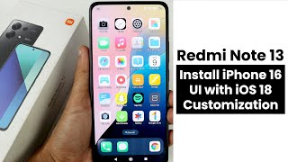 Install iPhone 16 UI In Redmi Note 13  iOS Customization [upl. by Weissberg778]