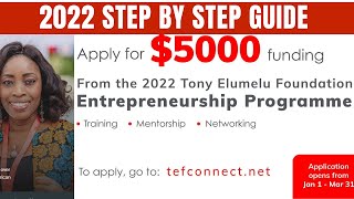 TEF 2023  How to Apply and Scale Through the 1st Stage  Tony Elumelu 5000 Grant [upl. by Michale941]