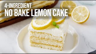 4Ingredient No Bake Lemon Cake [upl. by Damle]