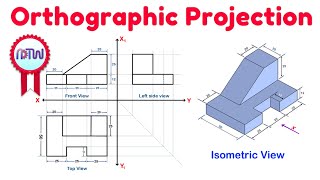 Orthographic Projection from isometric view in Engineering drawing [upl. by Aanas]