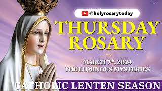 THURSDAY HOLY ROSARY 💜 MARCH 7 2024 💜 LUMINOUS MYSTERIES OF THE ROSARY VIRTUAL holyrosarytoday [upl. by Egedan138]