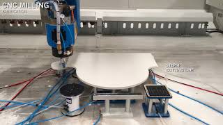 CNC Milling Round table with Full Bullnose Edge [upl. by Ahcsrop]