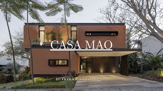 The twostorey Contemporary Ushaped House designed with neutral interiors and red brick wall [upl. by Onitsuaf]